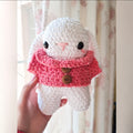 Handmade Crochet Bunny Plushie in Pink Sweater | 19–20cm Cottagecore Gift