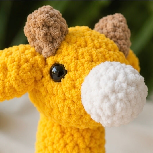 Handmade Crochet Giraffe Plush Toy | 27cm Stuffed Animal Gift for Babies & Kids